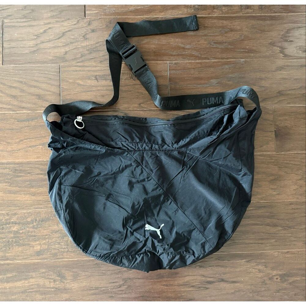 NEW Puma Black Crossbody Lightweight Duffel Bag Adjustable Strap